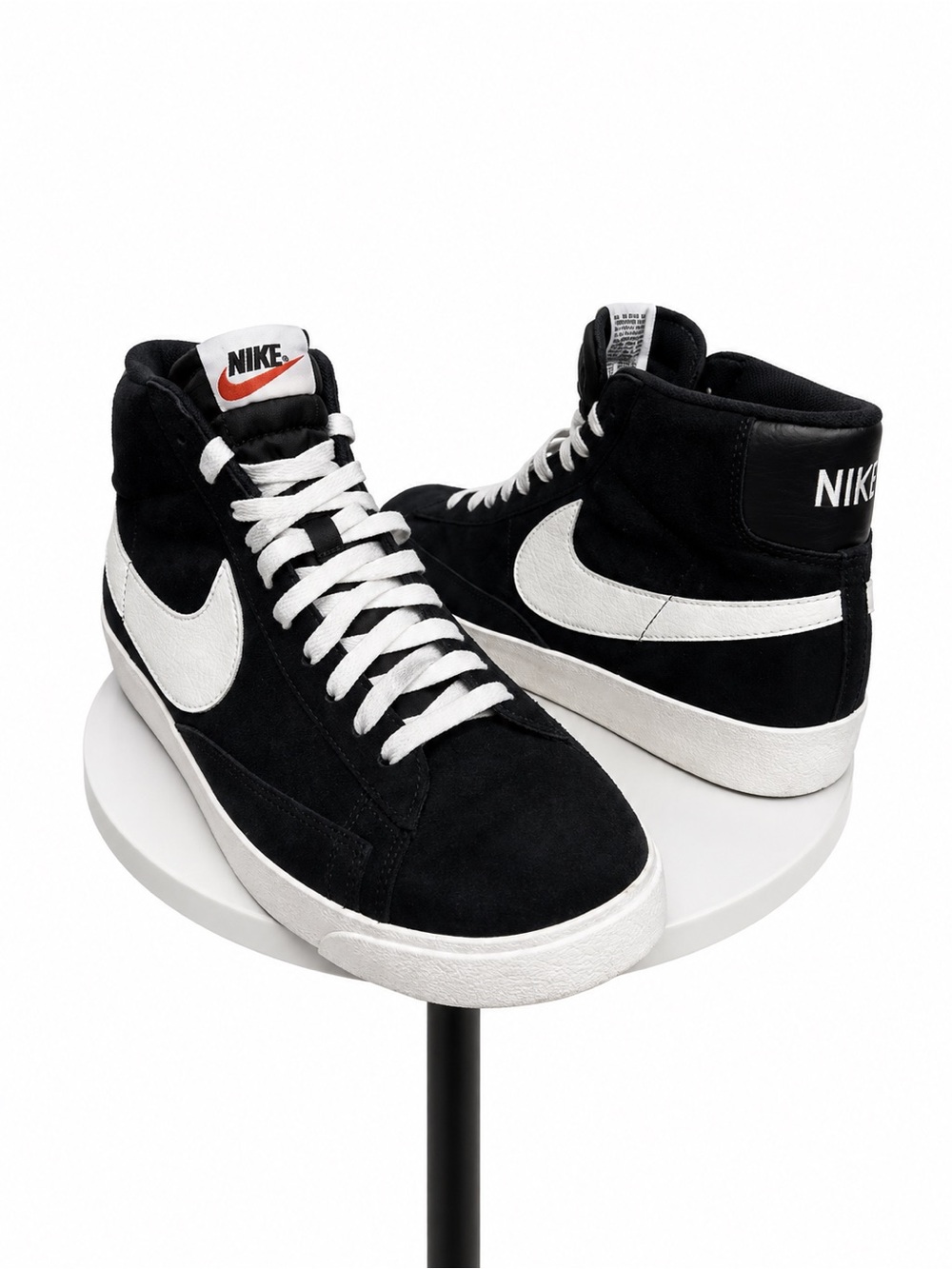 Nike Womens Blazer Shoes Mid Vintage Black White Size 10 Suede Lace Sneakers